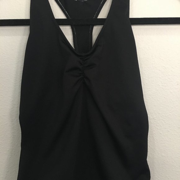 Motionwear black racerback leotard with horizontal back strap - Picture 2 of 5